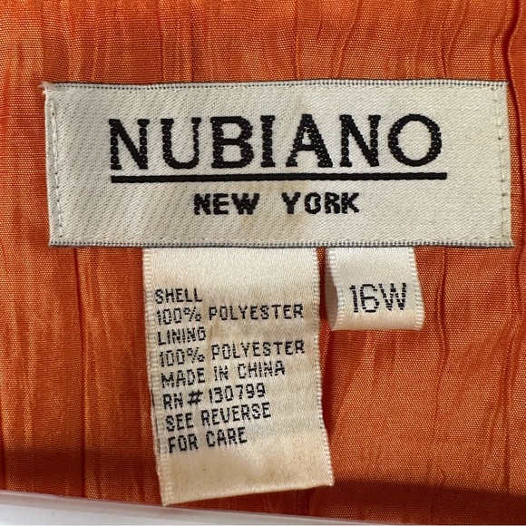 Y2K Nubiano Orange Belted Jacket Bell Sleeve Vintage Women’s 16 W Eclectic Funky - Picture 5 of 8